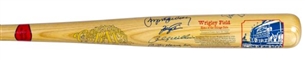 Wrigley Field Cooperstown Bat Signed By 8 Hall of Famers Including Ernie Banks